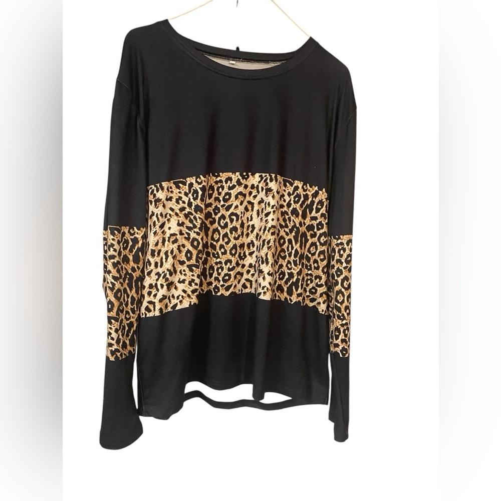 Leopard Print Black Women's Top